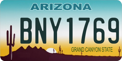 AZ license plate BNY1769