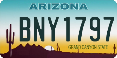 AZ license plate BNY1797
