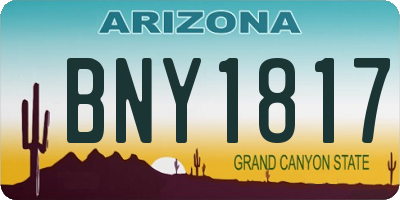 AZ license plate BNY1817