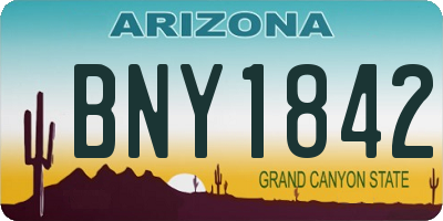 AZ license plate BNY1842