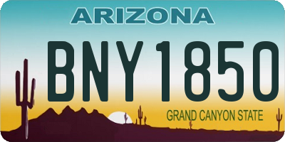 AZ license plate BNY1850