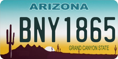 AZ license plate BNY1865