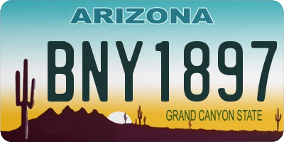AZ license plate BNY1897