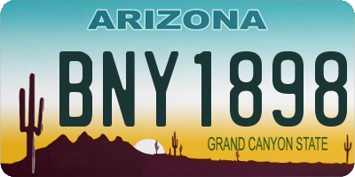 AZ license plate BNY1898