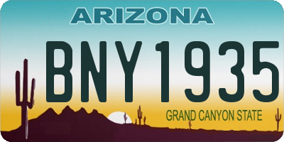 AZ license plate BNY1935