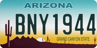 AZ license plate BNY1944