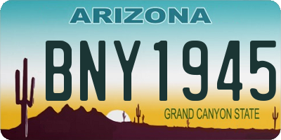 AZ license plate BNY1945