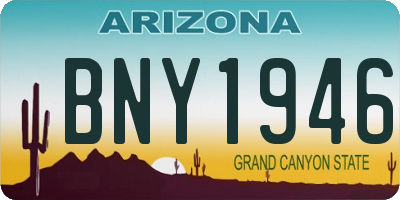 AZ license plate BNY1946