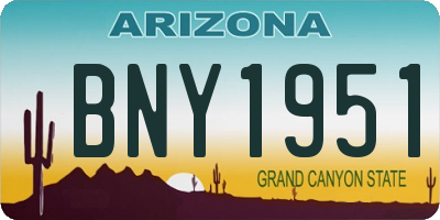 AZ license plate BNY1951