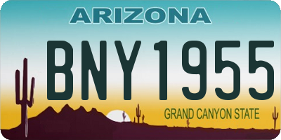 AZ license plate BNY1955