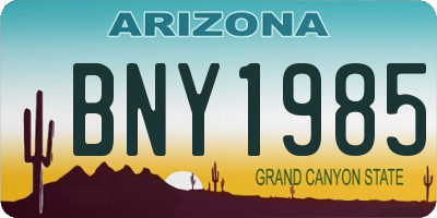 AZ license plate BNY1985