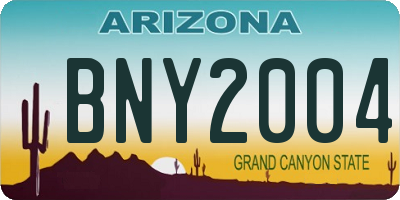 AZ license plate BNY2004