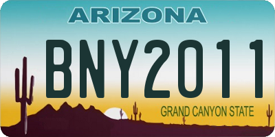 AZ license plate BNY2011