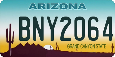 AZ license plate BNY2064