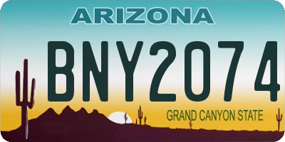 AZ license plate BNY2074