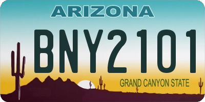 AZ license plate BNY2101