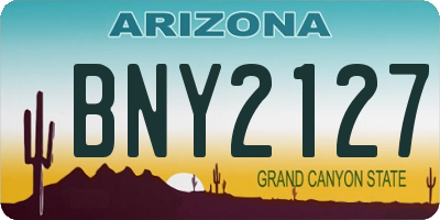 AZ license plate BNY2127