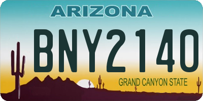 AZ license plate BNY2140