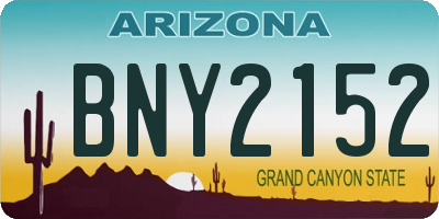 AZ license plate BNY2152