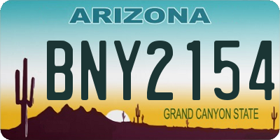 AZ license plate BNY2154