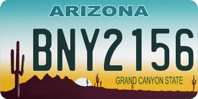 AZ license plate BNY2156