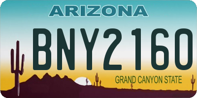 AZ license plate BNY2160
