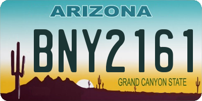 AZ license plate BNY2161