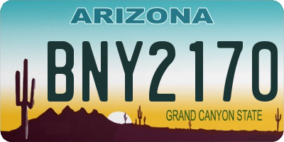 AZ license plate BNY2170