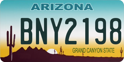 AZ license plate BNY2198