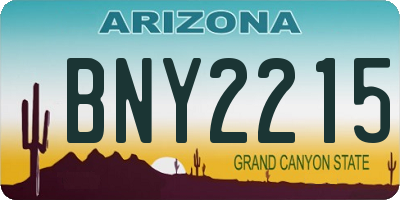 AZ license plate BNY2215