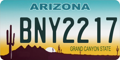 AZ license plate BNY2217
