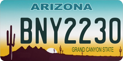 AZ license plate BNY2230