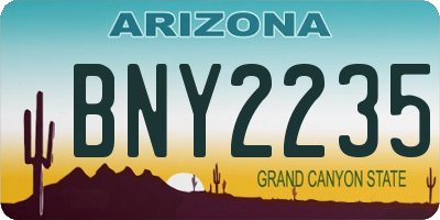 AZ license plate BNY2235