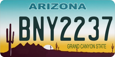 AZ license plate BNY2237