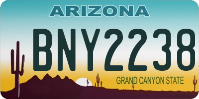 AZ license plate BNY2238