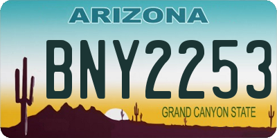 AZ license plate BNY2253