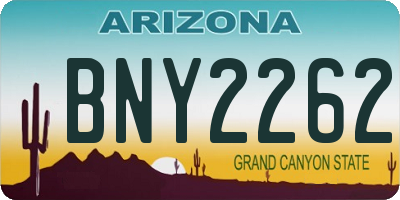 AZ license plate BNY2262