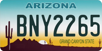 AZ license plate BNY2265