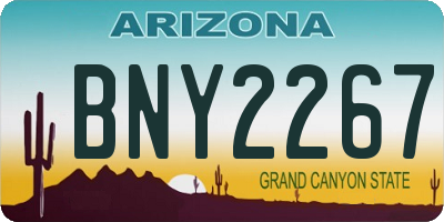 AZ license plate BNY2267