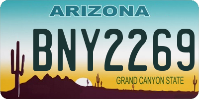 AZ license plate BNY2269