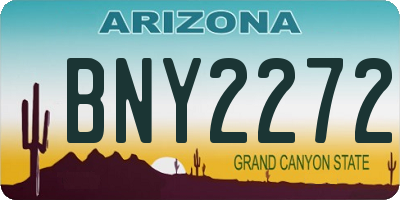 AZ license plate BNY2272