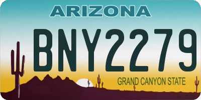 AZ license plate BNY2279