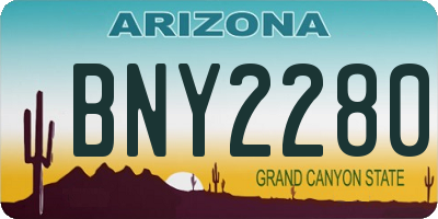 AZ license plate BNY2280