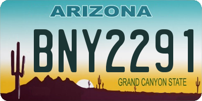 AZ license plate BNY2291