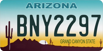 AZ license plate BNY2297