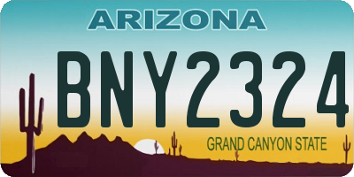 AZ license plate BNY2324