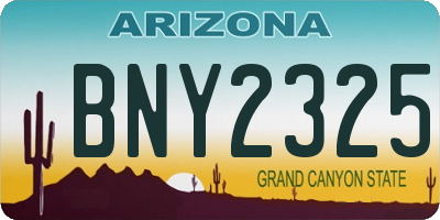 AZ license plate BNY2325