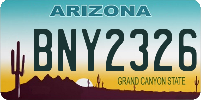 AZ license plate BNY2326