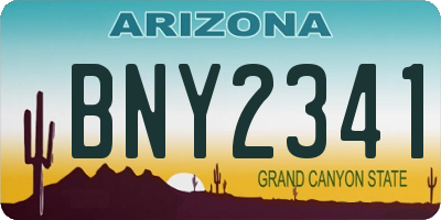 AZ license plate BNY2341