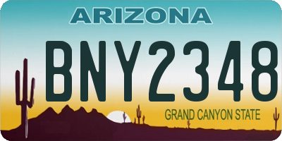 AZ license plate BNY2348